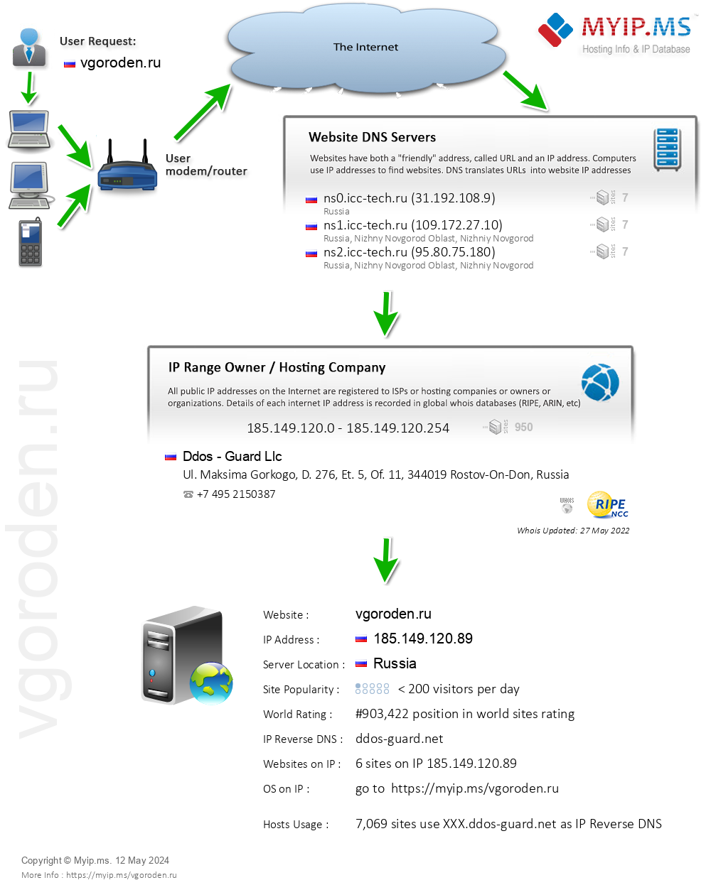 Vgoroden.ru - Website Hosting Visual IP Diagram