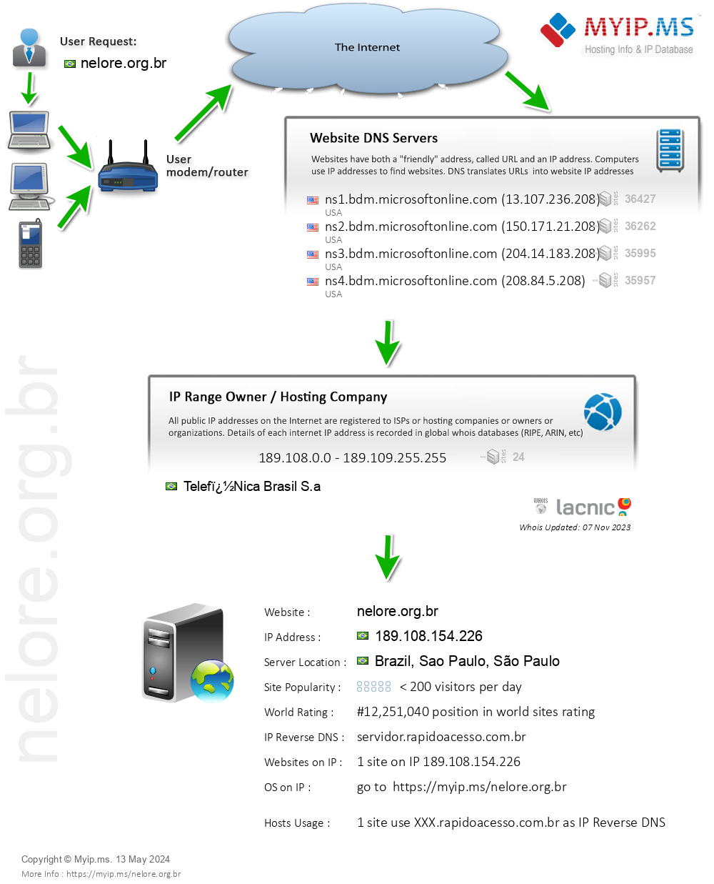 Nelore.org.br - Website Hosting Visual IP Diagram