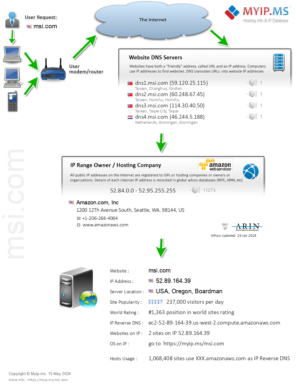 Msi.com - Website Hosting Visual IP Diagram